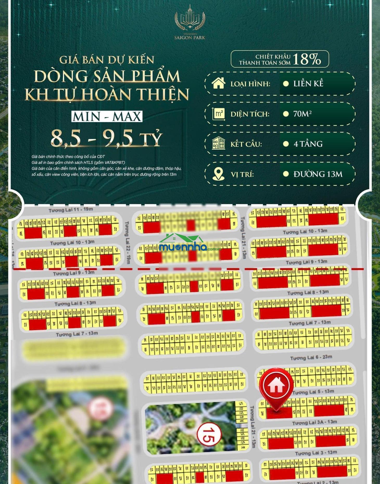 Bán nhà phố vinhomes saigon park - hóc môn, 50m², chỉ từ 4 tỷ - 4