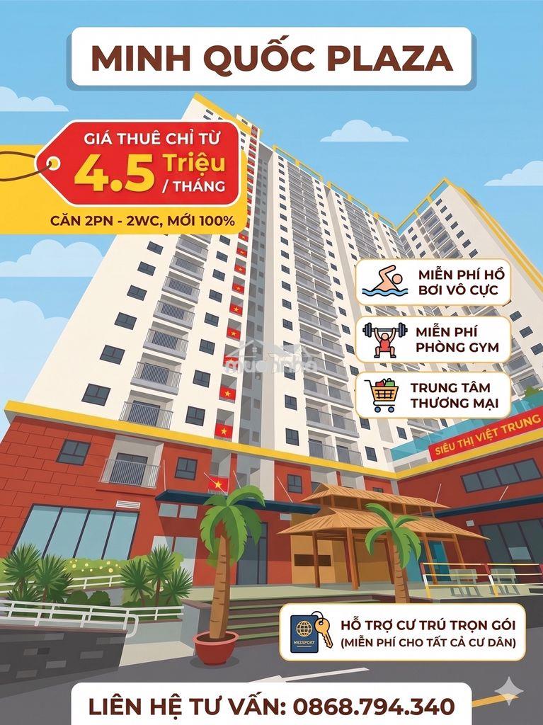 Chỉ từ 4tr5 cho thuê căn hộ minh quốc plaza - - 2