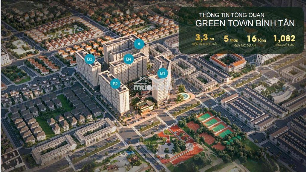 Chỉ 827tr sở hữu căn 52m2 có ban công - green town - giá cđt - ck 9% - 2