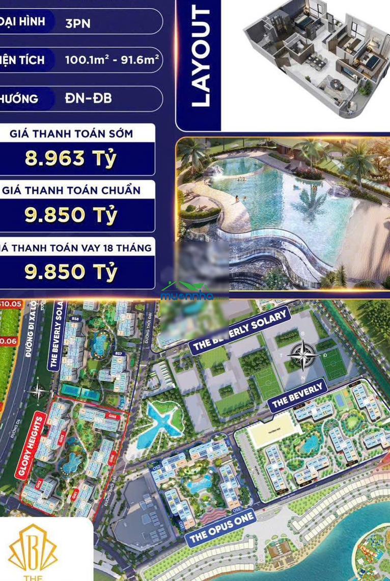 Siêu phẩm 3pn view pháo hoa - công viên 36ha - view sông đẹp bậc nhất the beverly