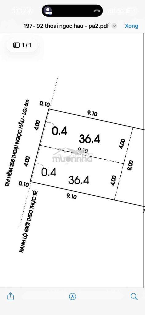 Hẻm 8m thoại ngọc hầu. giá 5.09tỷ/ lô