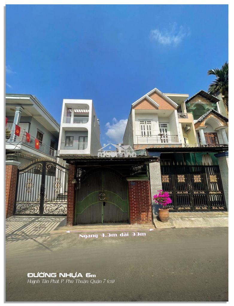 Chỉ 60 triệu/m2, 4,3x37m (160m2) đường nhựa 6m huỳnh tấn phát q.7