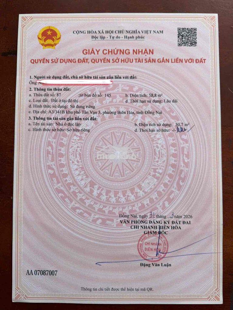 59m sổ riêng thổ cư 100% giá 1ti350