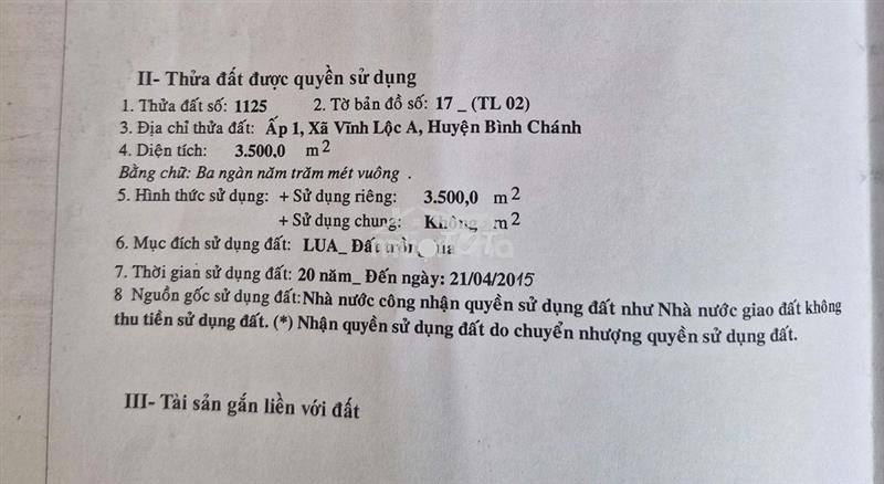 Đất nông nghiệp bình chánh tphcm