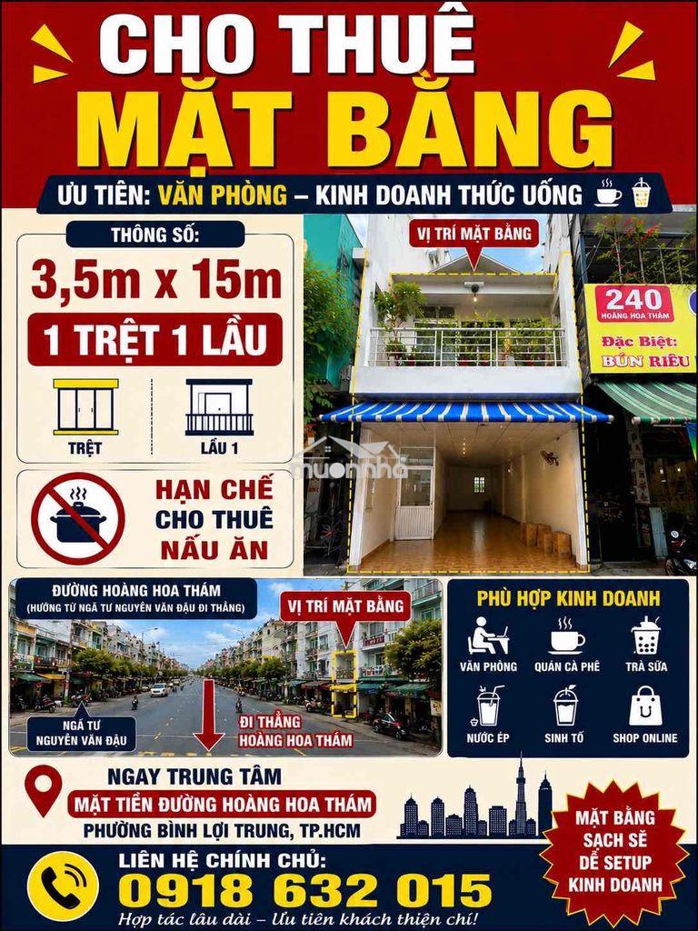 Cho thuê mặt bằng hoàng hoa thám tphcm