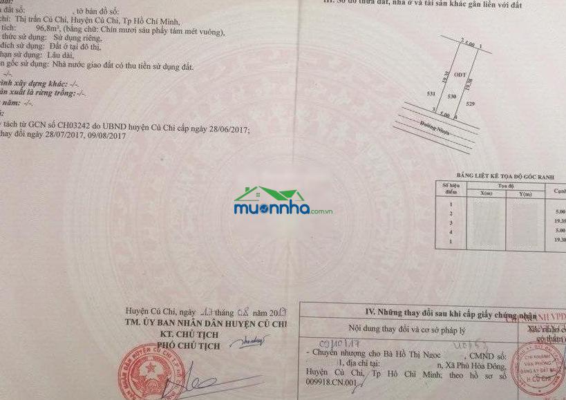 Tôi cần bán căn nhà cấp 4 chỉ 1 tỷ 6 gần bệnh viện củ chi. dt 97m², sổ hồng riêng