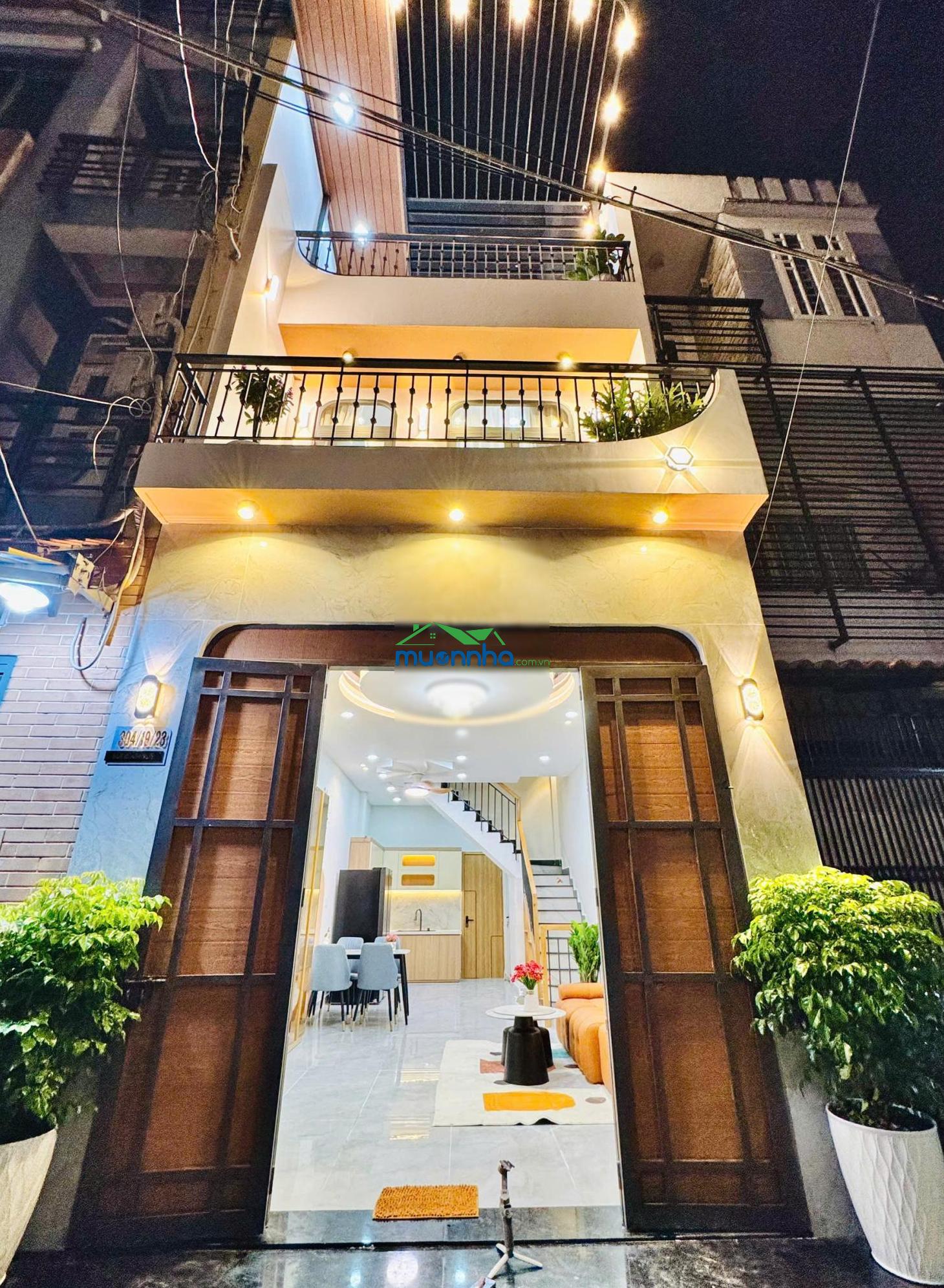 Cần tiền muốn bán nhà hẻm 4m nơ trang long. dt: 4x11.5m. trệt, 2 lầu. nhà mới full nội thất cao cấp - 4
