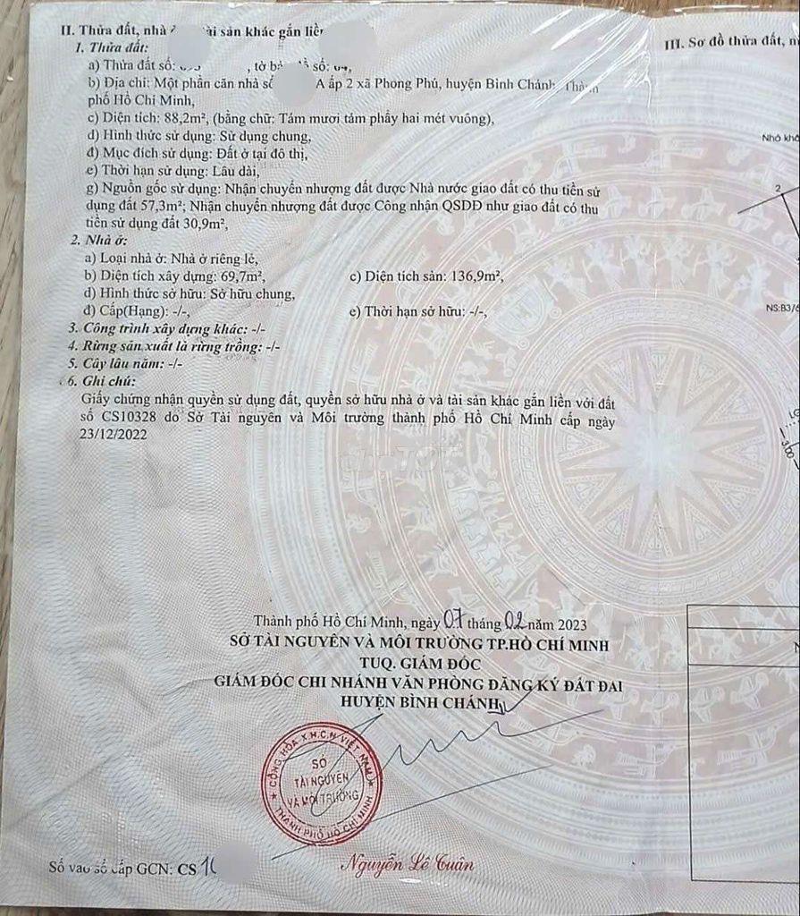 Bán nhà sổ hông đã chia thành 2 căn - 2