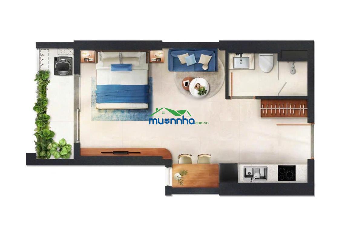 Bán căn hộ 1pn, 39m2 tại monrei saigon, giá ưu đãi, view đẹp - 2