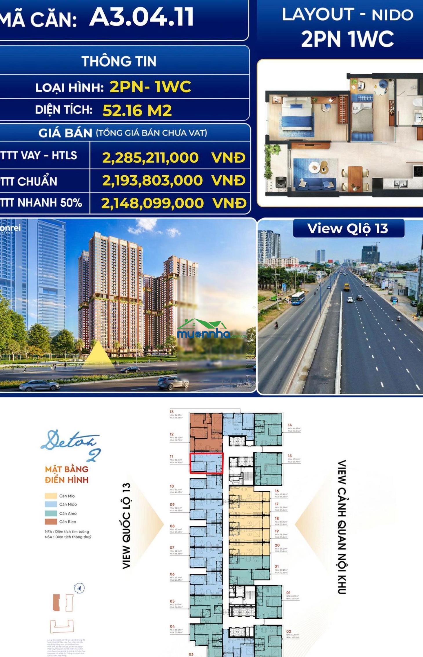 Căn 2 ngủ monrei saigon, trực tiếp chủ đầu tư. lh hotline pkd cđt 0914 570 *** - 4