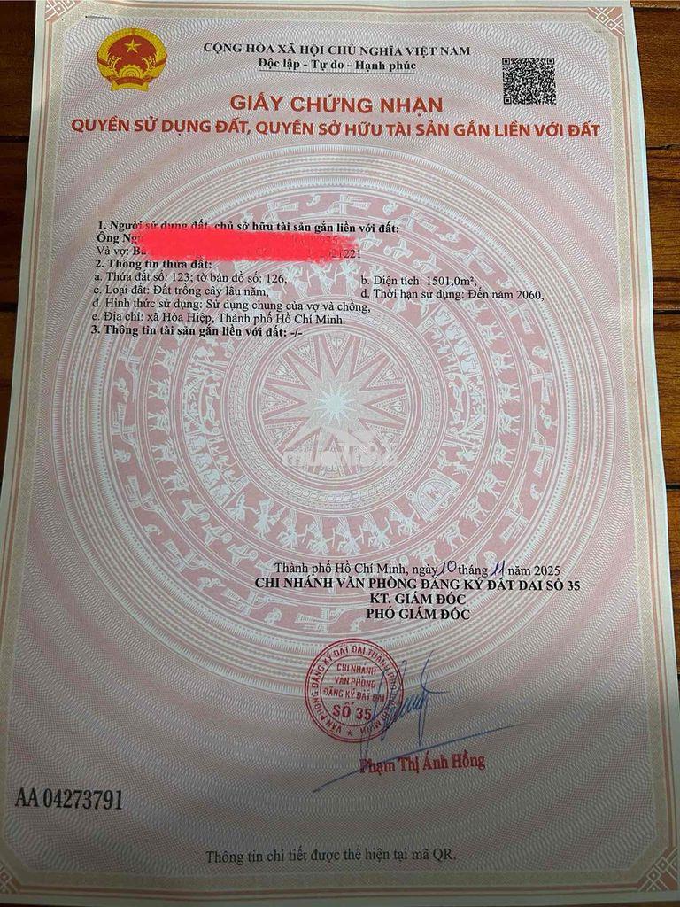 880tr- thương lượng- đại hạ giá đất xã hoà hiệp-xuyên mộc-tp hcm - 2