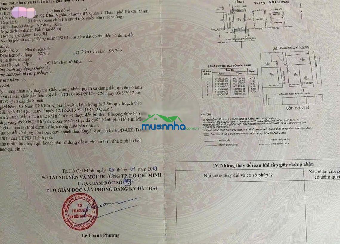 Bán nr tại nam kỳ khởi nghĩa, hẻm xe hơi, giá thương lượng 7 tỷ vnd, 31.4m2, siêu hot bao đẹp alo e - 3