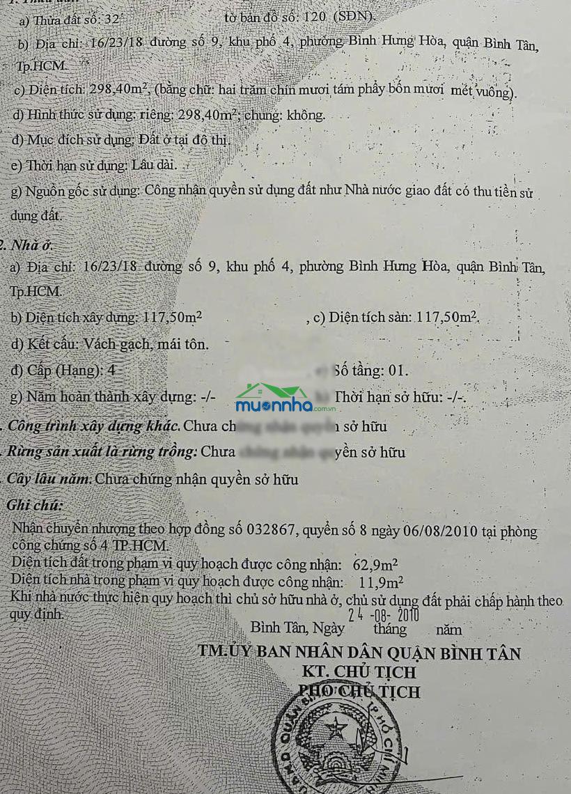 Cần bán nhà: gần aeon tân phú, kênh tham lương