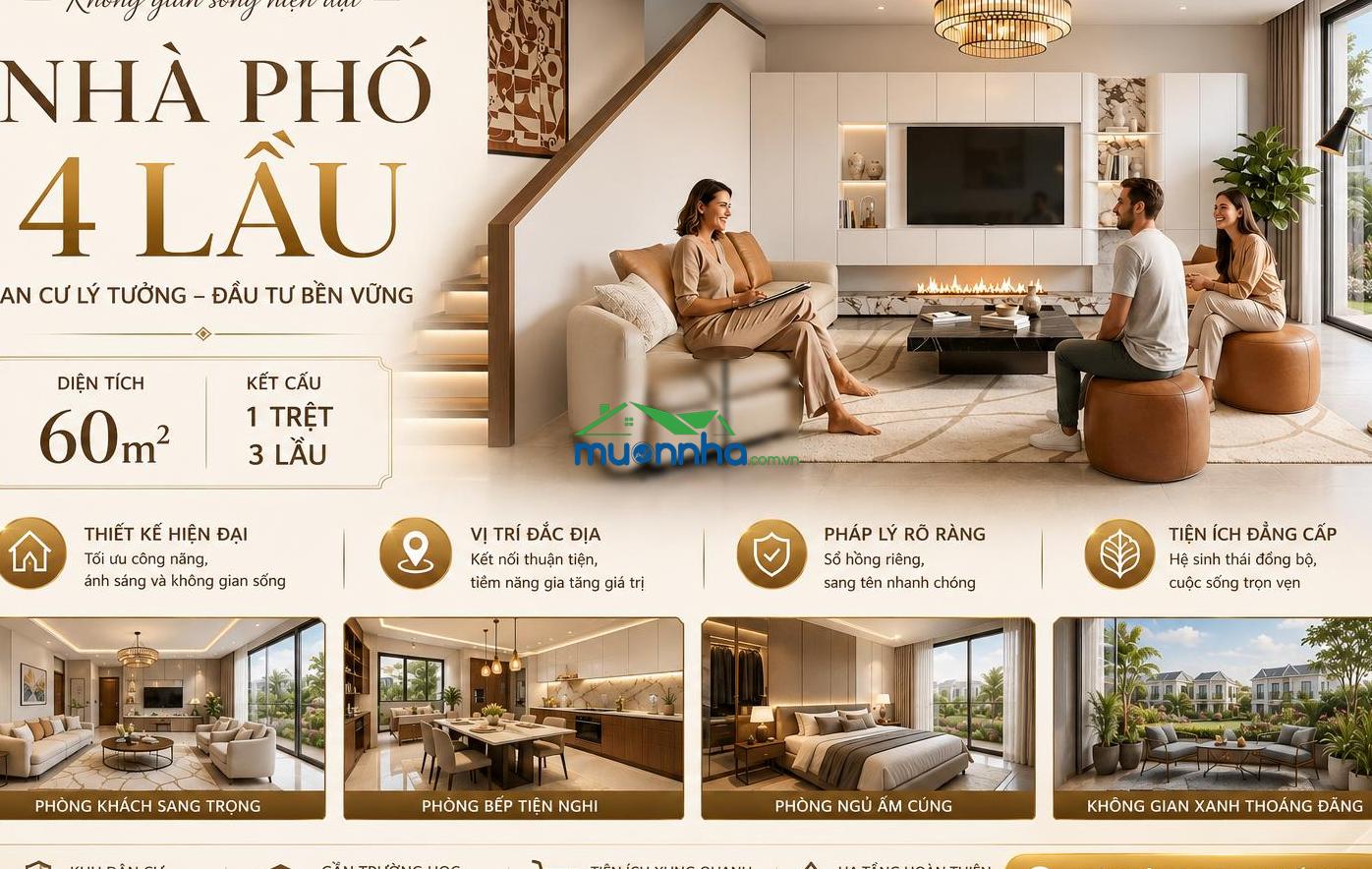 Nhà phố 4 tầng 60m2 - sát bên little hồng kong, thành phố ko ngủ