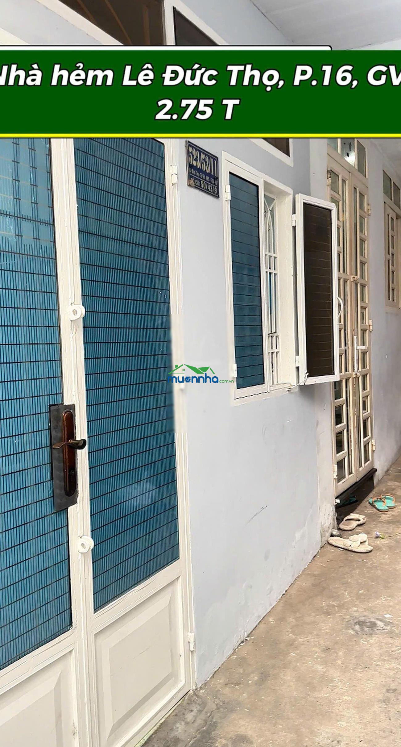 Nhà lê đức thọ, p.16, gò vấp - 3 tầng, 2pn, 2wc - giá 2,75 tỷ - sổ hồng riêng