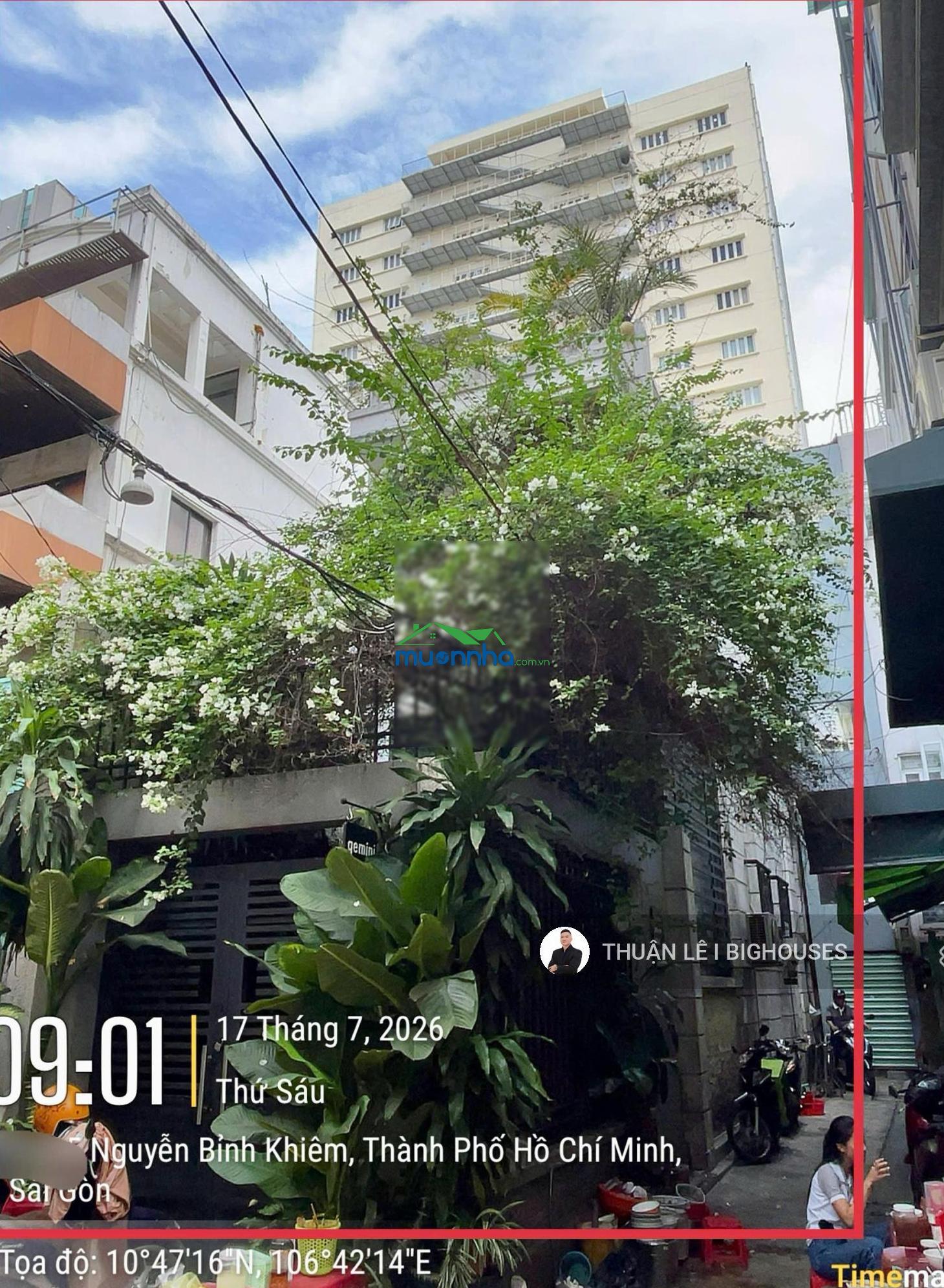 Hxh 6m. sát mặt tiền nguyễn bỉnh khiêm, kế bên lê duẩn, p.saigon. 4 tầng (4 x 17m) hđt: 65 triệu/th