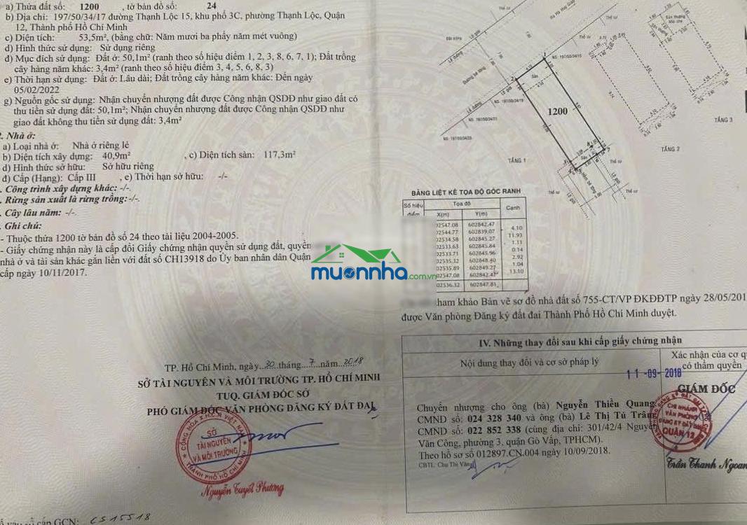 Nhà 2 lầu 3pn thạnh lộc 31 quận 12 - đường xe tải 7m - gần ngã tư ga - 2