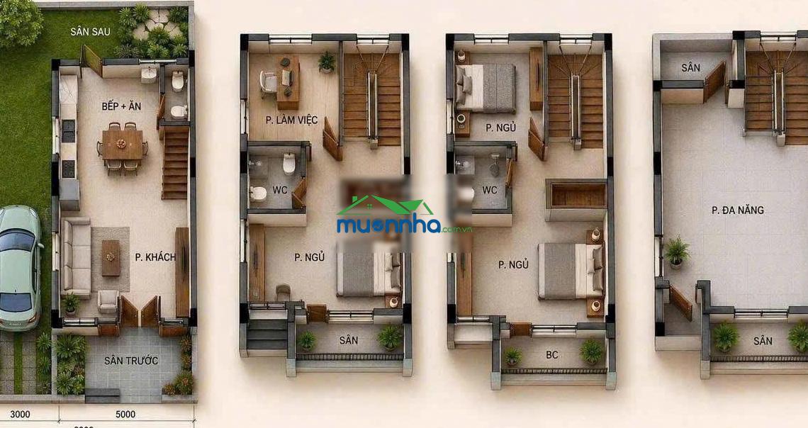 Nhà phố xẻ khe mặt tiền kép 13m tại phân khu cao cấp - vốn chỉ từ 5 tỷ - 3