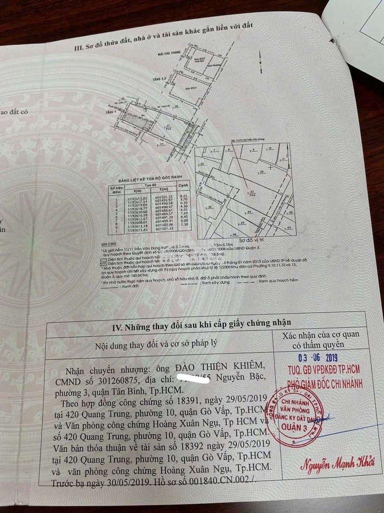 Bán nhà hẻm trần văn đang,p.9,q.3,dt: 6 x 17 - 3 lầu 6 tỷ 99.