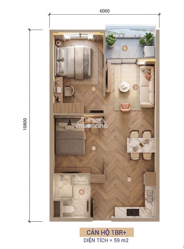 Căn hộ cao cấp sun group s-light, khu ero villa 2, 58m2, 2 pn, 2.7 tỷ - 2