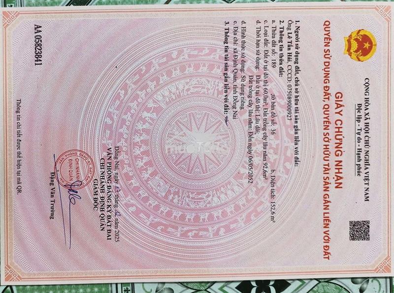 Bán đất nền định quán - đồng nai