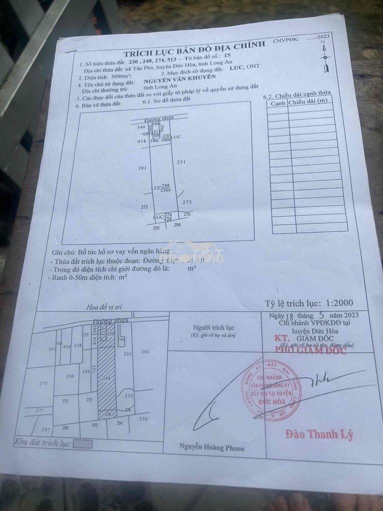 Chính chủ gửi bán lô đất mặt tiền nhựa 32m - 2