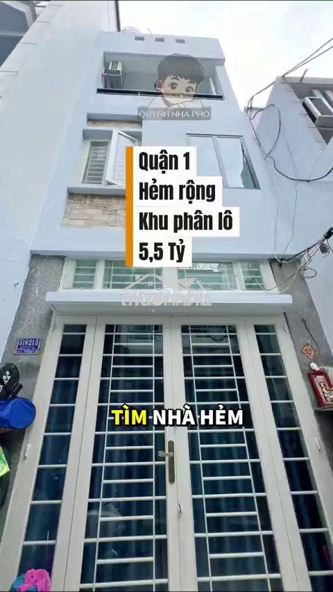 Bán nhà hẻm quận 1, 4 tầng, 2pn, 5 tỷ