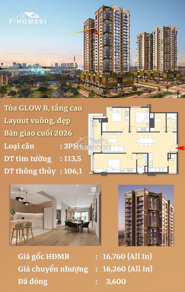 Bán 3pn masteri grand view, giá bán nhanh thiện chí