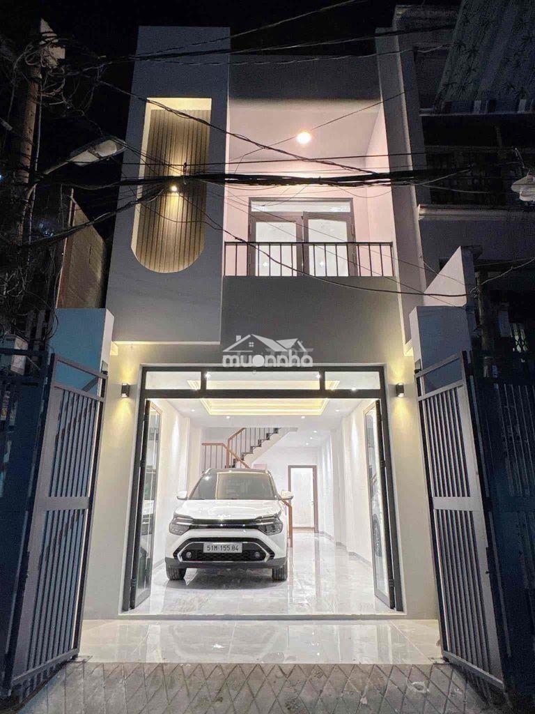 Nhà mới đẹp 1 trệt 1 lầu 58,2m2 sổ hồng riêng xe hơi ngủ trong nhà - 2