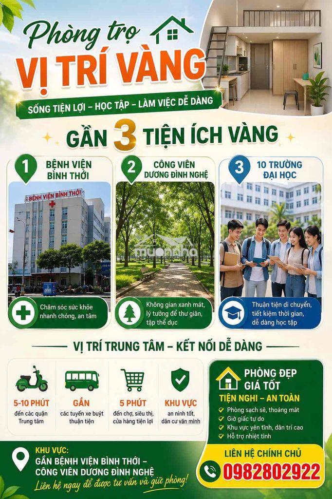 Chính chủ cho thuê phòng mới xây trung tâm sài gòn đi đâu cũng tiện