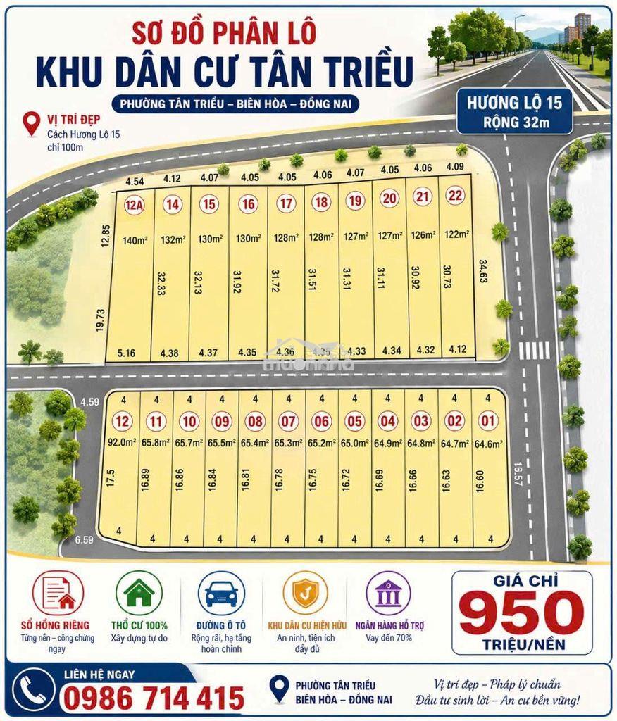 Bán đất mặt đường tiện kinh doanh buôn bán, 950 triệu/nền - 2
