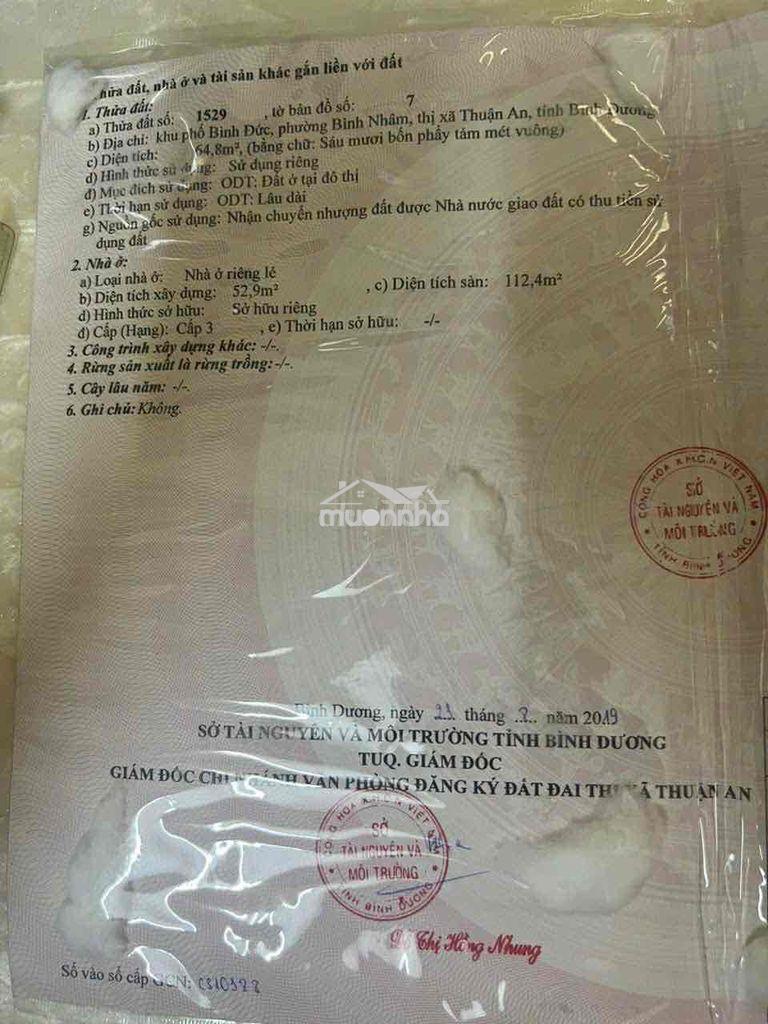 Nhà bình nhâm đường nhựa 5m, hoàn công, thổ cư 100% giá 3,6 tỷ - 3