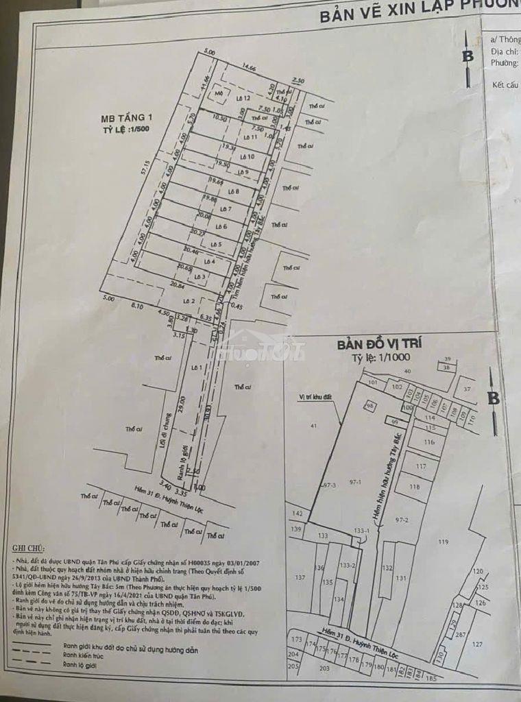 Khu phân lô gần lũy bán bích. dt:4x25=100m2. giá chỉ nhỉnh 60tr/m2 - 3