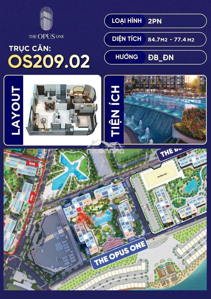 Bán căn hộ víp cdt vinhomes - opus one - 2pn+ 7,82 tỷ, view bể bơi, cv - 3