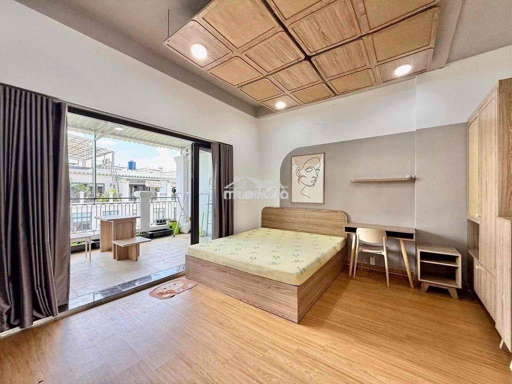 Studio 35m2 ban công gần đại học huflit full nội thất như hình - 2