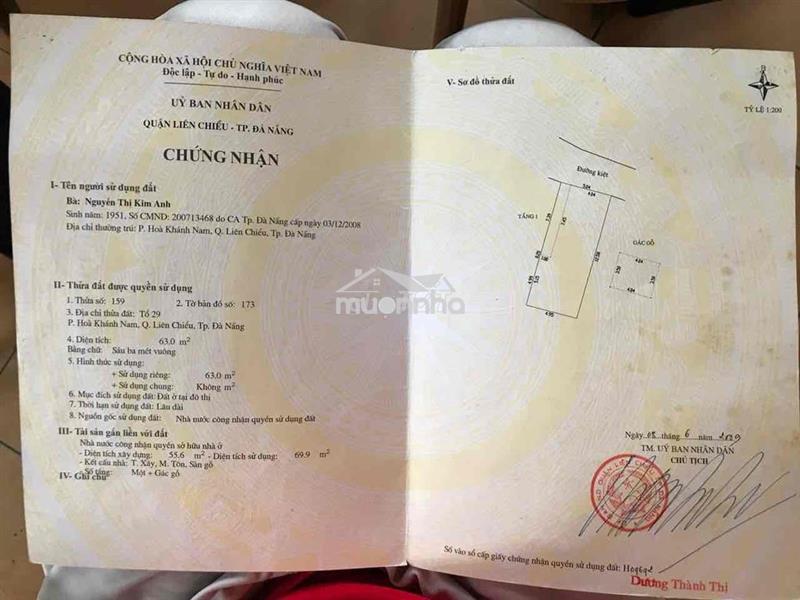 Đất kiệt ô tô gần chợ hoà khánh