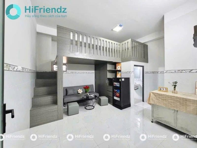 Phòng có gác ở 4 người - đi bộ qua đh văn hiến | rộng 40m2, gác cao 2m, thang máy, hầm xe