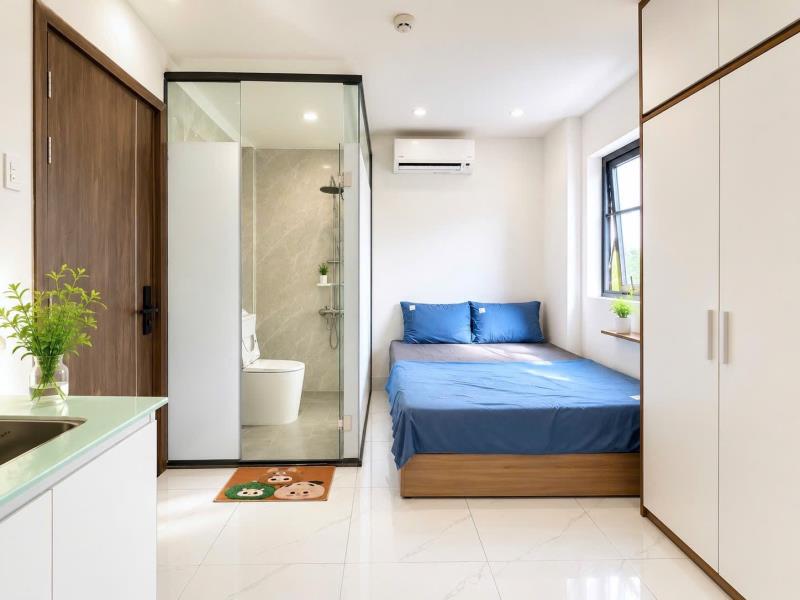 Cho thuê căn hộ studio thang máy cửa sổ trời gần đại học ngoại thương bình quới – bình thạnh