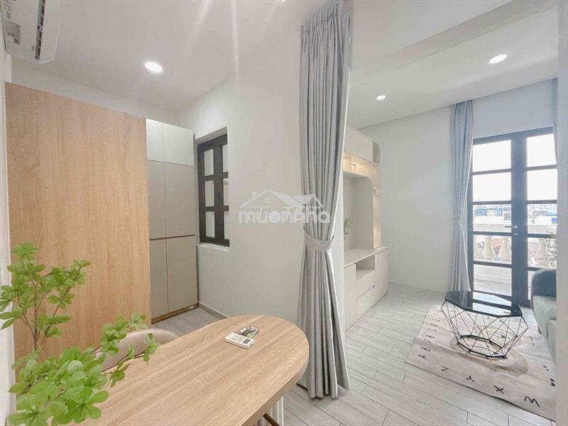 Cho thuê căn hộ, 1 phòng ngủ, 1 phòng khách, phòng tách bếp, ban công