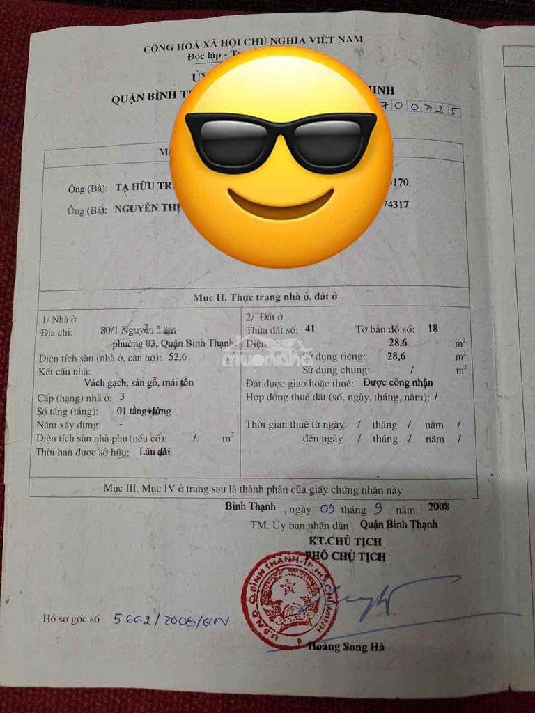 Bán nhà , đường nguyễn lâm, bình thạnh