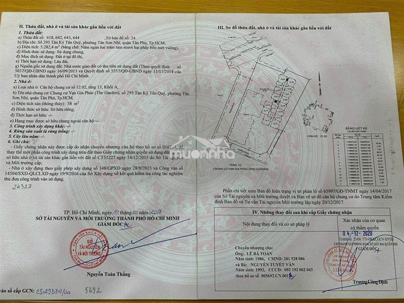 🏡 **Chính chủ cần bán căn hộ an gia garden – 2pn/2wc – tân phú**