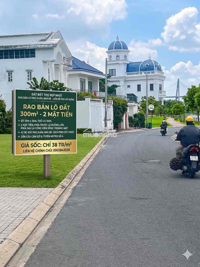 Nền đất biệt thự 2 mt view sông kdc phú xuân - nhà bè