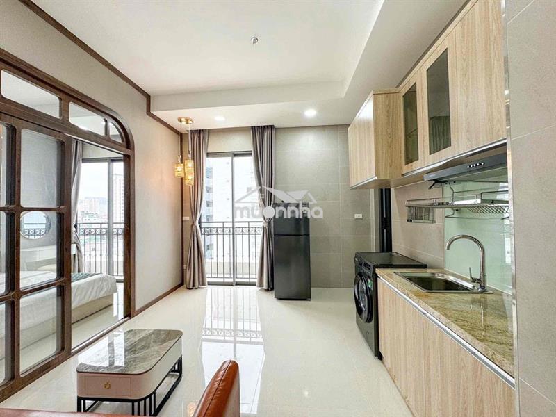 💥Căn hộ 1 phòng ngủ, hầm xe, thang máy, bảo vệ, full nội thất, bancony