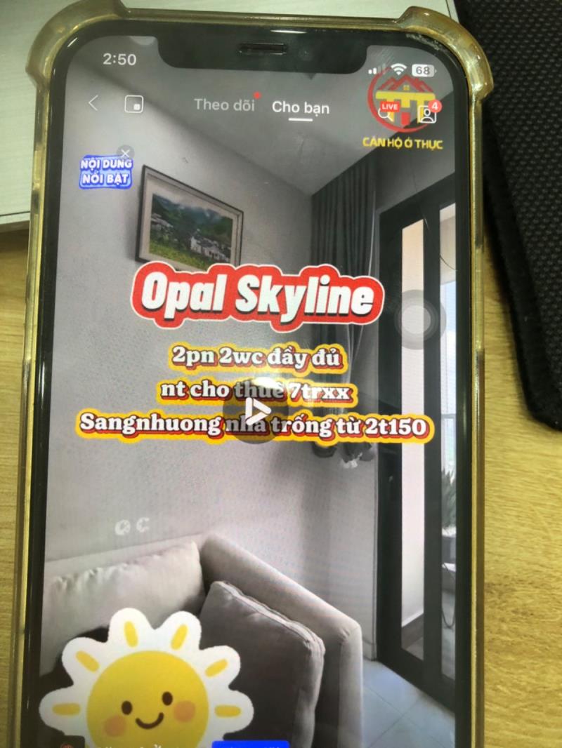 Cho thuê căn opal skyline lái thiêu 5.5tr/th 2pn2wc - Ảnh 2
