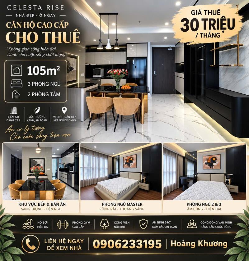 Tổng hợp nhiều căn hộ celesta rise, cho thuê gía cực tốt - lh : 0906233195  - Ảnh 3
