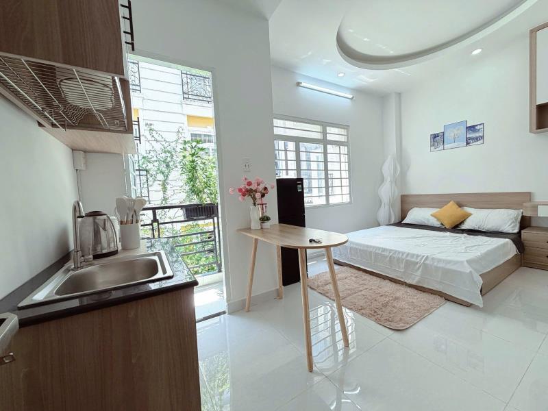 Cho thuê căn hộ nguyễn xí bình thạnh, phòng mới 1 phòng ngủ có ban công lớn, full nội thất - Ảnh 4