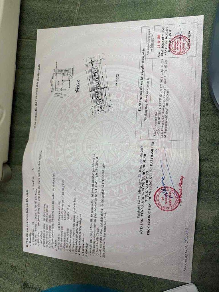 Can ban chung cu ly thuong kiet co so hong rieng