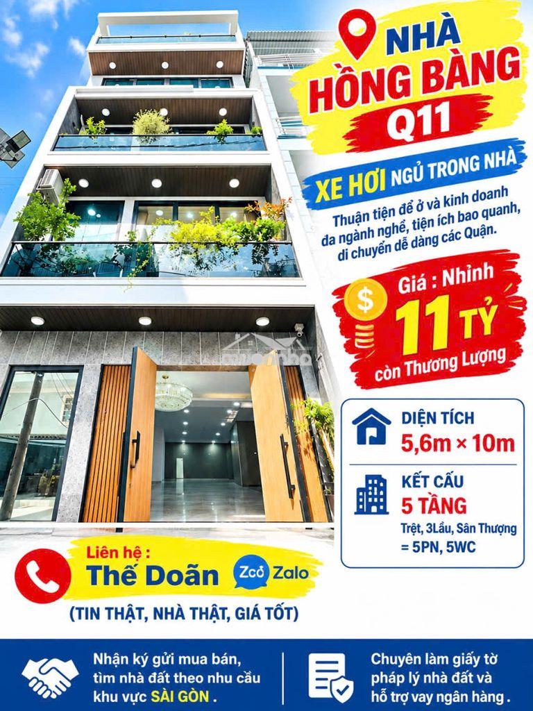 Nhà hồng bàng q11, xe hơi ngủ trong nhà, thuận tiện để ở và kinh doanh