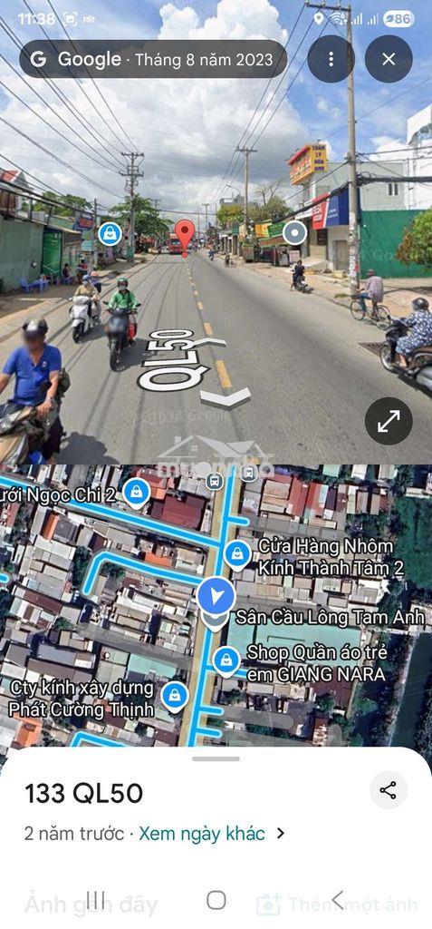 Nhà măt tiền quốc lộ 50 với chiều ngang lớn hơn 9 dài 30 mà giá chỉ 23