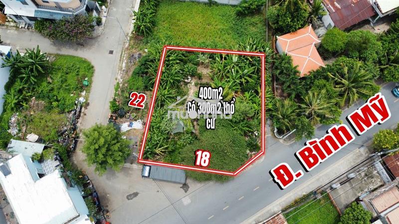 Lô góc 2 mặt tiền đường bình mỹ xã bình mỹ 400m2 giá tốt